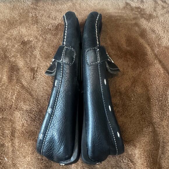 Anne Klein Women’s Black Leather Loafers Size 6.5 Silver Buckle Office - Picture 6 of 9